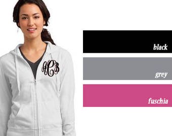 Monogram Zip Up Hoodie