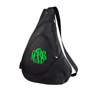 Monogrammed Sling Bag-Monogrammed Sling Backpack-Personalized Sling Bag-Monogram Sling Bag-Monogram Cross Body Bag-Monogram Sports Sling Bag image 1