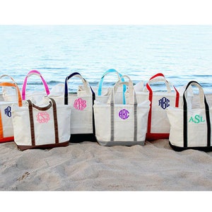 Personalized Monogram Large Canvas Tote boat Tote Similar to 