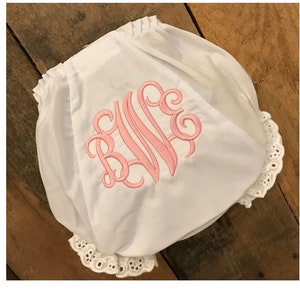 Monogrammed Baby Bloomer Diaper Cover Personalized Baby Bloomers Monogrammed Baby Bloomer Diaper Cover Personalized Diaper Cover image 3