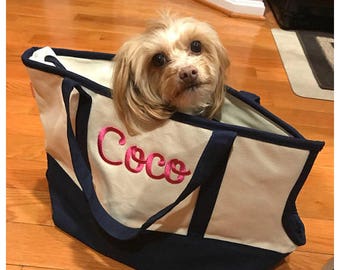 Personalized Pet Carrier | Monogram Pet Carrier | Canvas Tote Pet Carrier | Monogram Pet Tote | Personalized Pet Tote | Monogram Dog Carrier