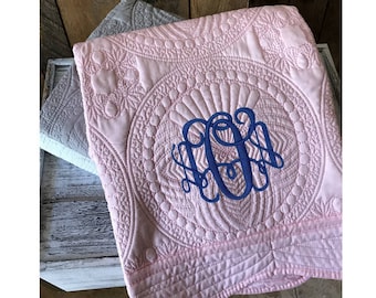 Monogram Baby Quilt | Personalized Baby Quilt | Personalized Baby Blanket | Monogram Keepsake Quilt | Personalized Baby Gift | Baptism Gift