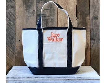 Flower Girl Canvas Tote Bag | SMALL Monogram Open Top Tote | Personalized With Name Or Monogram | Flower Girl Tote | Monogram Bridal Gift