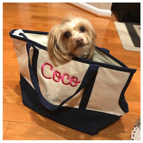 Personalized Pet Carrier | Monogram Pet Carrier | Canvas Tote Pet Carrier | Monogram Pet Tote | Personalized Pet Tote | Monogram Dog Carrier