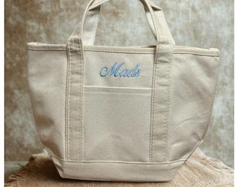 Monogram Canvas Tote Bag | SMALL Monogram Tote Bag | Personalized With Name Or Monogram | Flower Girl Tote Bag | Monogram Bridal Gift