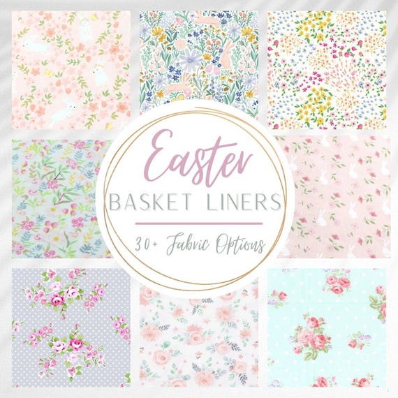 Custom Easter Basket Liners | Easter Bunny Basket Fabric Liner | Personalized Easter Basket Liner With Embroidered Name For Girls and Boys