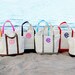 Monogram Tote Bag - Personalized Tote Bag - Large Canvas Monogrammed Tote Bag - Canvas Boat Tote Beach Bag - Monogram Bridesmaid Tote Bag - 