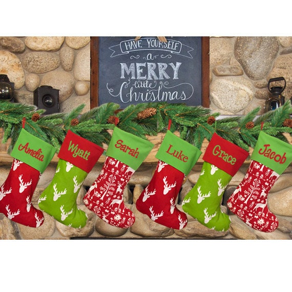 Christmas Stocking Personalized Embroidered Keepsake Family Stocking Ballerina Dancer Holly Christmas Decor Monogrammed Custom Stocking