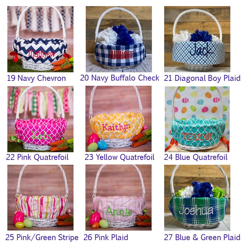 Personalized Easter Basket Liner Embroidered Easter Basket Etsy