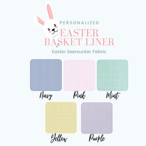 Seersucker Personalized Easter Basket Liner • Custom Easter Basket Liner • Monogram • Easter Basket Liner for Boy or Girl • Seersucker Liner