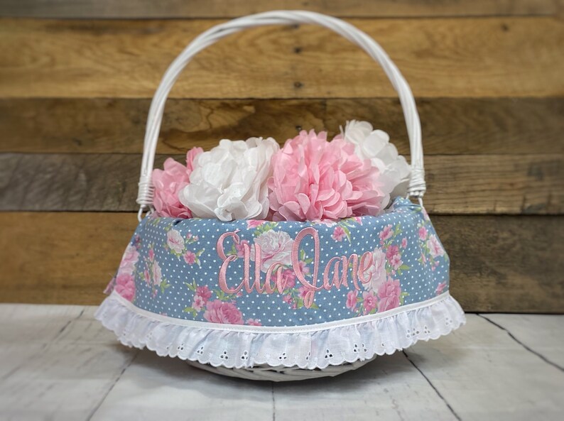 Easter Basket Liner Eyelet Ruffle ADD ON, Extra Charge For Eyelet Ruffle For Easter Basket Liner, Easter Basket Liner Sold Separately image 2