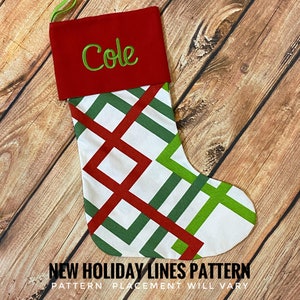 Christmas Stockings, Personalized Family Christmas Stockings, Different Christmas Stocking Patterns, Embroidered Family Holiday Stockings image 5