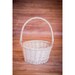 Easter Basket With Liner Of Your Choice | White Wicker Easter Basket With Folding Handle Includes Easter Basket Liner | Name Embroidered 