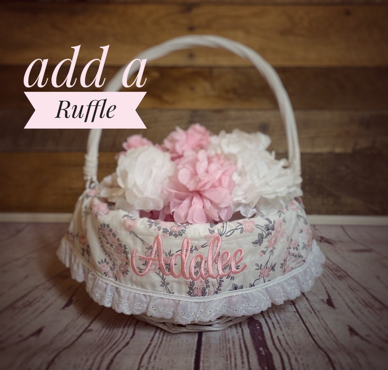 Easter Basket Liner Eyelet Ruffle ADD ON, Extra Charge For Eyelet Ruffle For Easter Basket Liner, Easter Basket Liner Sold Separately image 4