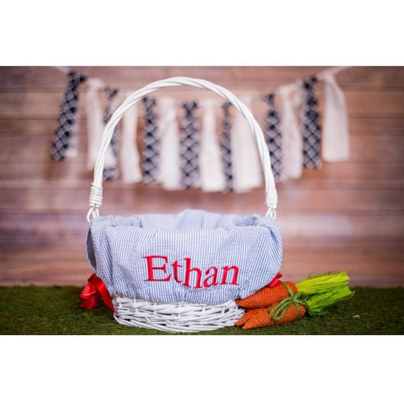Personalized Easter Basket Liner Easter Basket Liner Navy Etsy
