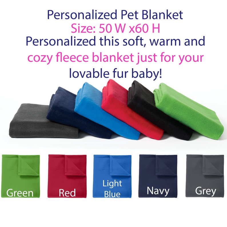 Personalized Dog Blanket, Pet Blanket, Dog Crate Blanket, Large Pet Blanket, Personalized Dog Fleece Blanket, Paw Print Pet Blanket w/ Name image 4