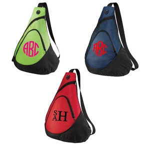 Monogrammed Sling Bag-Monogrammed Sling Backpack-Personalized Sling Bag-Monogram Sling Bag-Monogram Cross Body Bag-Monogram Sports Sling Bag image 2