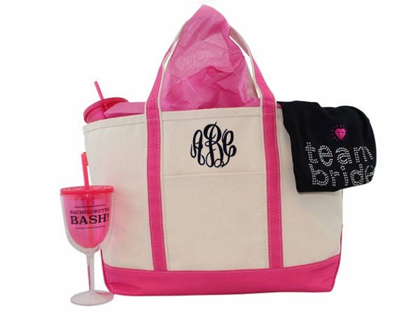 Monogram Canvas Tote Bag Grand Sac De Bateau En Toile Etsy France