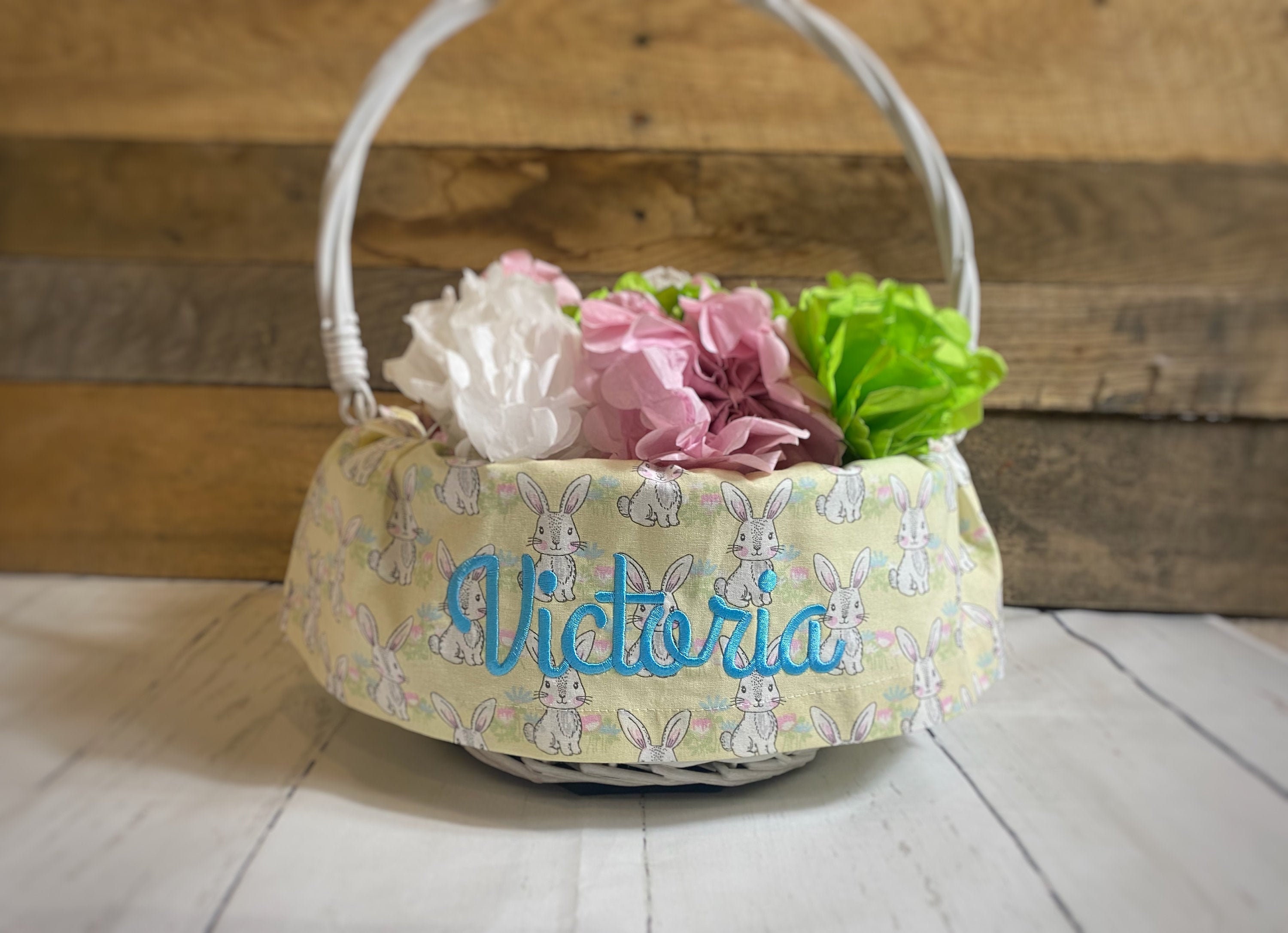 Easter Basket Personalized Liner Easter Basket Liner With Etsy