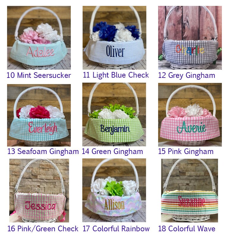 Personalized Easter Basket Liner Embroidered Easter Basket Etsy