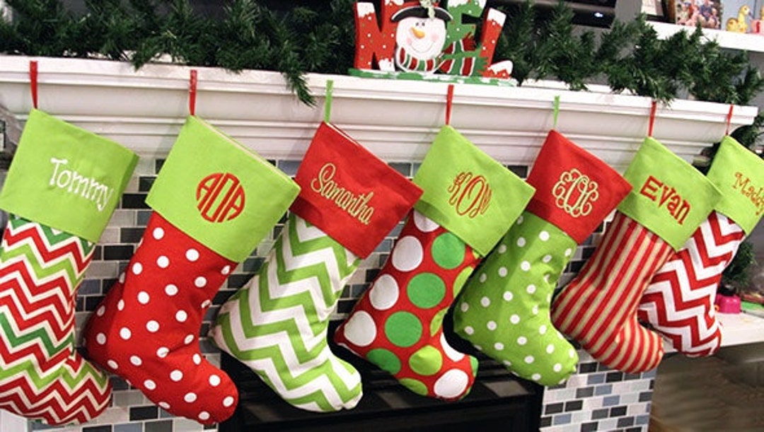 Christmas Stockings Personalized Christmas Stockings Monogrammed Christmas Stocking Family 