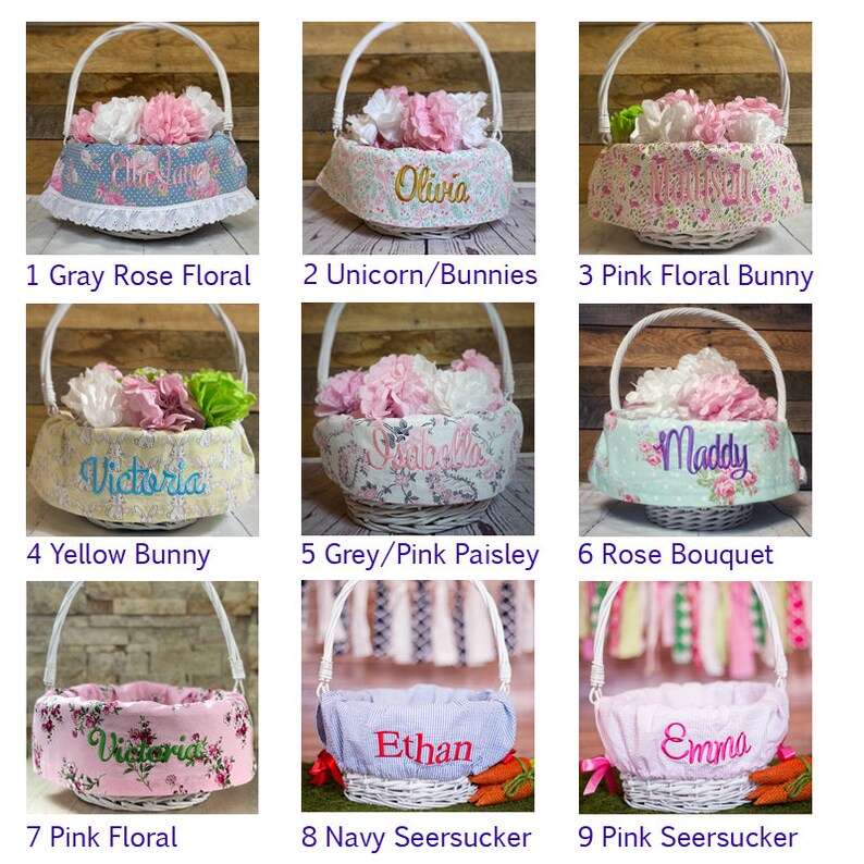 Personalized Easter Basket Liner Embroidered Easter Basket Etsy