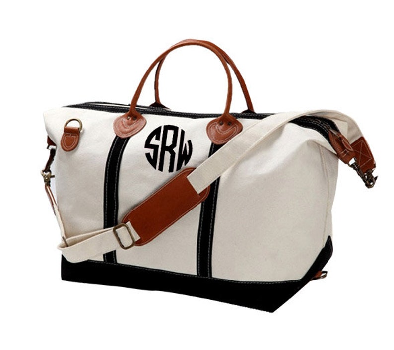 Monogram Canvas Weekender Bag - Large - Great Gift For Bridesmaids - Teacher - Sorority Sisters - Beach Bag 