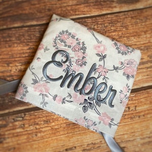 Personalized Easter Basket Liner, Vintage Pink and Grey Floral Paisley, Personalize Easter Basket Liner For Girls, Easter Basket Cover