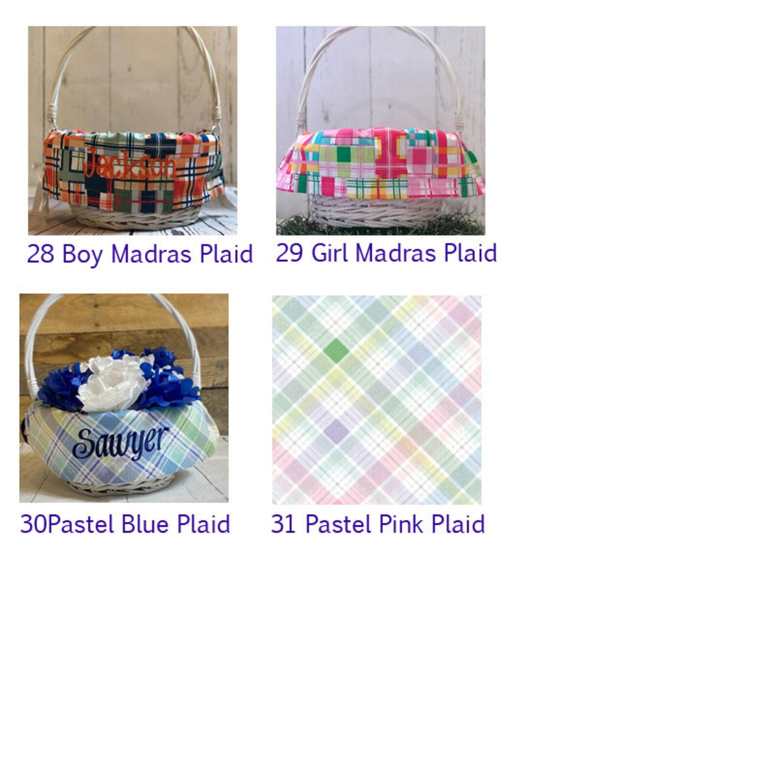 White Wicker Easter Basket with Folding Handles Collapsible Etsy