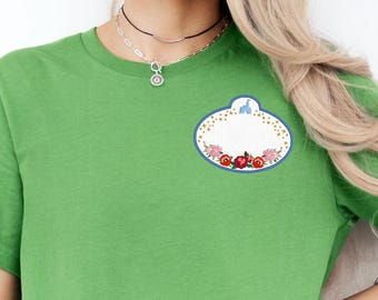 Paquete de bordado de etiquetas con nombre floral