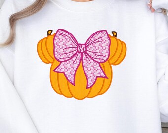 Bordado de calabaza con lazo coqueto