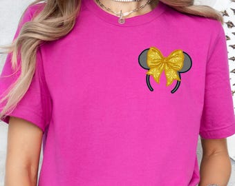 Orejas de ratón con lazo coqueto bordadas