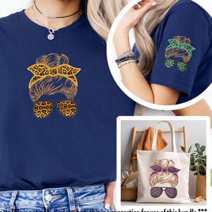 Messy Bun Girl Embroidery