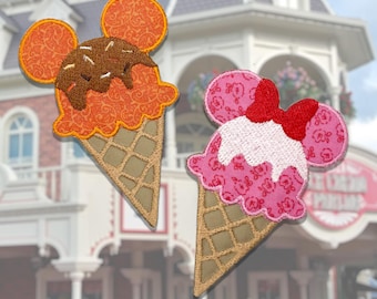 Parche/adorno para bolso con forma de ratón y cono de helado