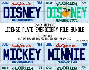 Magical License Plate Embroidery File Bundle