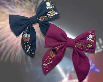 Magical PIRATE Cruise Embroidered Bow