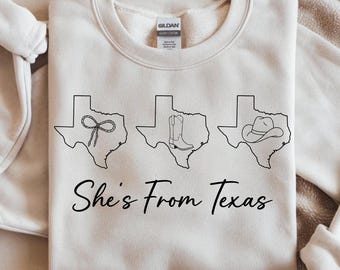 She's From Texas PNG, Western Coquette Design, Cowboy Boot Hat (Digital Download)