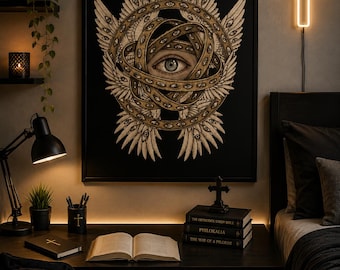 Biblically Accurate Angel Poster | Ophanim Wheel of Cherubim Spirit Art (Rolled Poster)