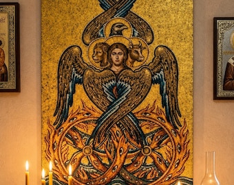 Cheribum Angel Canvas Stretched 1.5'' | Orthodox Catholic Christian Icon Art gift