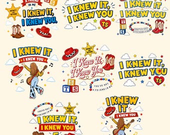 トイ・ストーリー TS I Knew It I Knew You PNG デザイン、ウエスタン カウガール デジタルダウンロード、誕生日時代のグラフィック T シャツ マグ ステッカー用