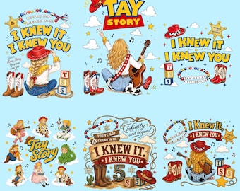 トイ・ストーリー TS I Knew It I Knew You PNG デザイン、ウエスタン カウガール デジタルダウンロード、誕生日時代のグラフィック T シャツ マグ ステッカー用