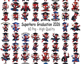 スーパーヒーロー卒業2026 PNG、シニア卒業PNG、2026年卒業生PNG、スーパーヒーローキャラクター卒業PNG、卒業ギフトPNG