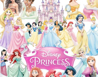 100種類以上のプリンセス水彩画PNG、プリンセス水彩画クリップアート、デジタルエルサ、アナ、オーロラ、人魚、ジャスミン、ティアナ、ベル、ダイアナ、ルナ、ラプンツェル