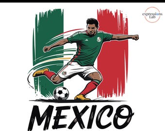 World Cup 2026 Mexico SVG | Soccer Player Cricut Design | Football Shirt Cut File