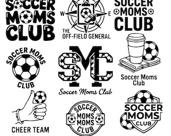 Soccer Mom SVG Bundle,  9 High-Quality Soccer Mom Designs, Original Design