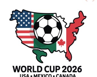WM 2026 SVG, USA Mexiko Kanada Karte (digitaler Download)