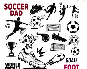 Popular Football SVG Bundle, Game Day Designs, Soccer Cut Files for Cricut & Silhouette, Soccer Dad SVG Bundle, Sports SVG Pack