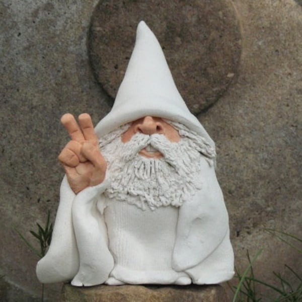 White wizard Making peace sign