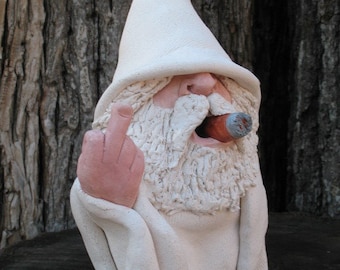 Smoker Shooter White Wizard sculpture. Incense burner.