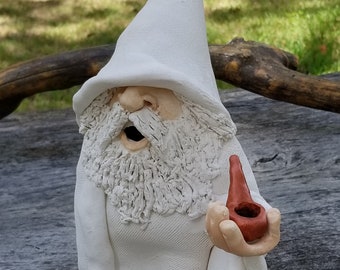 White Wizard Holding his Pipe